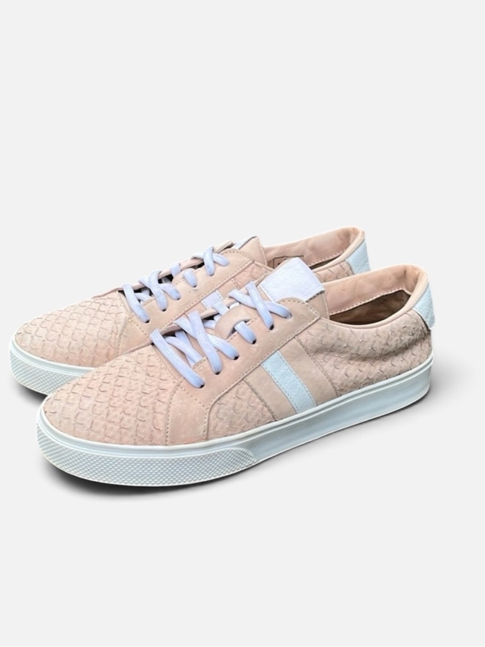 KAANAS x Anthropologie Tatacoa Pink White Stripe Leather Sneaker Shoes Size 7